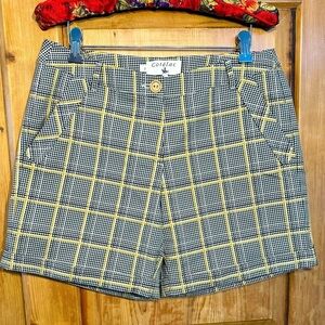 Cotelac Plaid Bermuda Shorts w/Cuff Size 2 Preppy Academia Clueless Eclectic